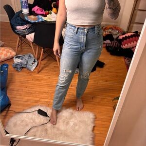 Lucky Brand High Waisted Light Blue Distressed Jeans